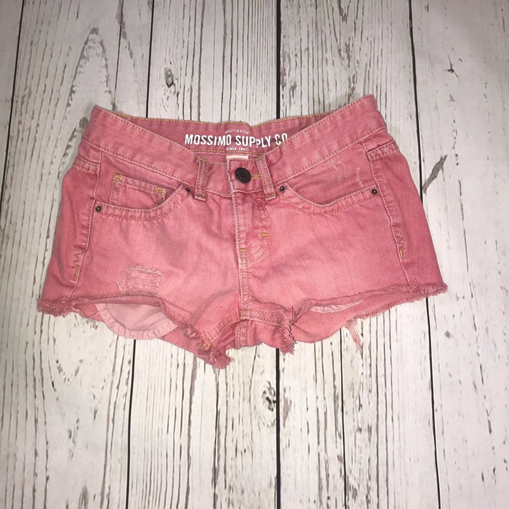 Mossimo Pink Distressed Raw Hem Shorts  1